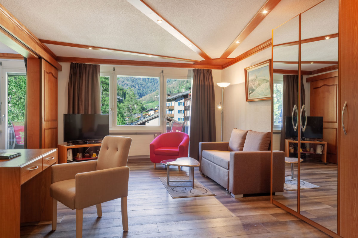 Hotel Beau Rivage Zermatt Suite Wohnzimmer